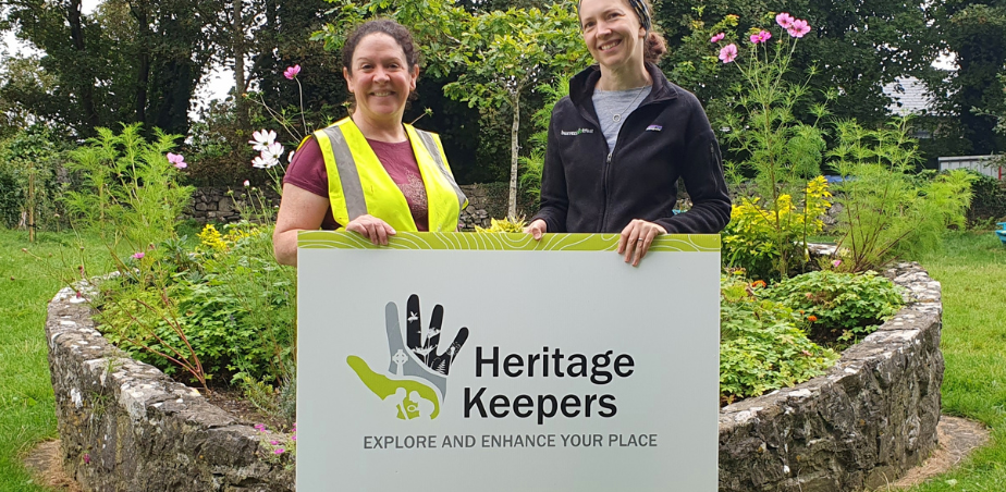 Hilda O’Grady, chairperson of Kinvara Tidy Towns and Mary Dillon of Burrenbeo Trust at the launch of the latest round of Heritage Keepers