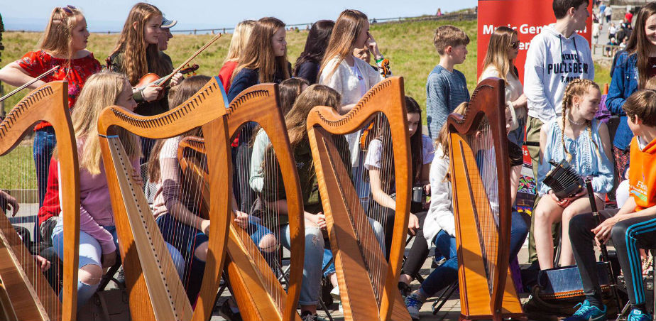 Edit_Young musicians perform at the Cliffs of Moher as part of a three-show tour through Clare