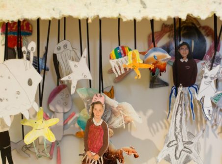 Detail of finished artwork installed at Galway Arts Centre for Baboro International Children's Arts Festival, October 2018